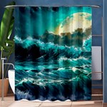 Tsunami Waves Ocean Sea Nautical Nature Water 5 Shower Curtain 60  x 72  (Medium)  60 x72  Curtain