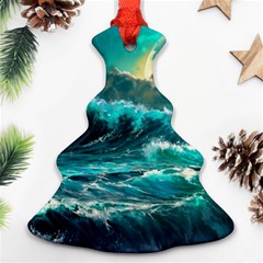 Tsunami Waves Ocean Sea Nautical Nature Water 5 Christmas Tree Ornament (two Sides) by Jancukart