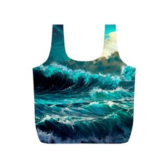 Tsunami Waves Ocean Sea Nautical Nature Water 5 Full Print Recycle Bag (s) by Jancukart