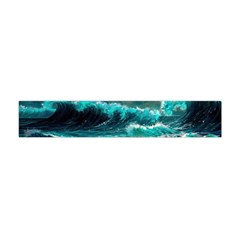 Tsunami Waves Ocean Sea Nautical Nature Water 5 Premium Plush Fleece Scarf (mini) by Jancukart