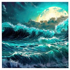 Tsunami Waves Ocean Sea Nautical Nature Water 5 Wooden Puzzle Square by Jancukart