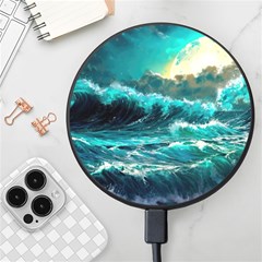 Tsunami Waves Ocean Sea Nautical Nature Water 5 Wireless Fast Charger(black) by Jancukart