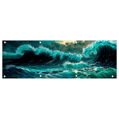 Tsunami Waves Ocean Sea Nautical Nature Water 5 Banner And Sign 9  X 3  by Jancukart