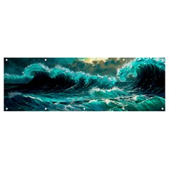 Tsunami Waves Ocean Sea Nautical Nature Water 5 Banner And Sign 12  X 4  by Jancukart