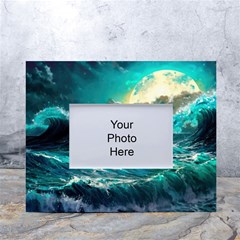 Tsunami Waves Ocean Sea Nautical Nature Water 5 White Tabletop Photo Frame 4 x6  by Jancukart