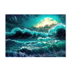 Tsunami Waves Ocean Sea Nautical Nature Water 5 Crystal Sticker (a4)