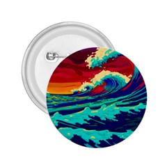 Tsunami Waves Ocean Sea Nautical Nature Water 9 2 25  Buttons by Jancukart