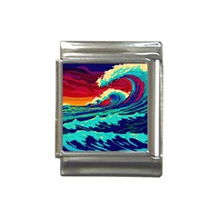 Tsunami Waves Ocean Sea Nautical Nature Water 9 Italian Charm (13mm) by Jancukart