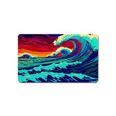 Tsunami Waves Ocean Sea Nautical Nature Water 9 Magnet (name Card) by Jancukart