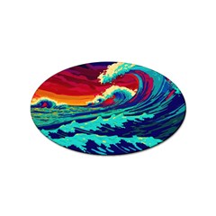 Tsunami Waves Ocean Sea Nautical Nature Water 9 Sticker Oval (100 Pack) by Jancukart