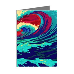 Tsunami Waves Ocean Sea Nautical Nature Water 9 Mini Greeting Card by Jancukart