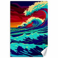 Tsunami Waves Ocean Sea Nautical Nature Water 9 Canvas 24  X 36  by Jancukart