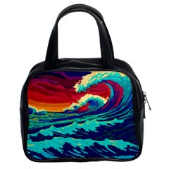 Tsunami Waves Ocean Sea Nautical Nature Water 9 Classic Handbag (two Sides)