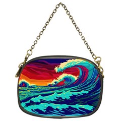 Tsunami Waves Ocean Sea Nautical Nature Water 9 Chain Purse (one Side) by Jancukart