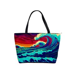 Tsunami Waves Ocean Sea Nautical Nature Water 9 Classic Shoulder Handbag by Jancukart