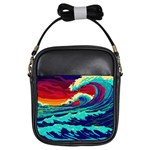 Tsunami Waves Ocean Sea Nautical Nature Water 9 Girls Sling Bag Front