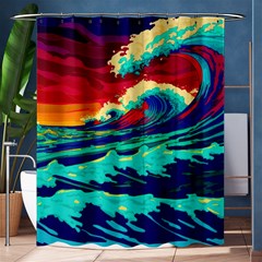 Tsunami Waves Ocean Sea Nautical Nature Water 9 Shower Curtain 60  X 72  (medium)  by Jancukart