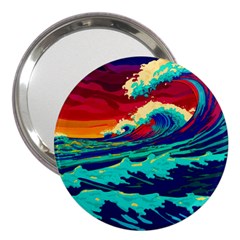 Tsunami Waves Ocean Sea Nautical Nature Water 9 3  Handbag Mirrors by Jancukart