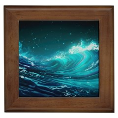 Tsunami Waves Ocean Sea Nautical Nature Water 7 Framed Tile by Jancukart