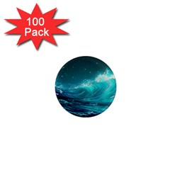 Tsunami Waves Ocean Sea Nautical Nature Water 7 1  Mini Magnets (100 Pack) 