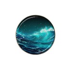 Tsunami Waves Ocean Sea Nautical Nature Water 7 Hat Clip Ball Marker Front