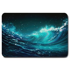 Tsunami Waves Ocean Sea Nautical Nature Water 7 Large Doormat by Jancukart