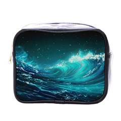 Tsunami Waves Ocean Sea Nautical Nature Water 7 Mini Toiletries Bag (one Side) by Jancukart