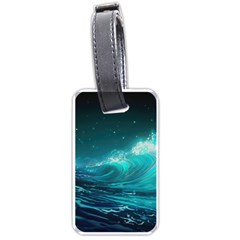 Tsunami Waves Ocean Sea Nautical Nature Water 7 Luggage Tag (one Side) by Jancukart