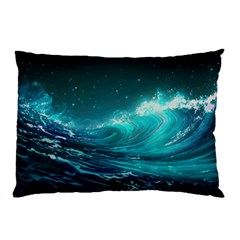 Tsunami Waves Ocean Sea Nautical Nature Water 7 Pillow Case (two Sides) by Jancukart