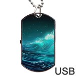 Tsunami Waves Ocean Sea Nautical Nature Water 7 Dog Tag USB Flash (Two Sides) Front