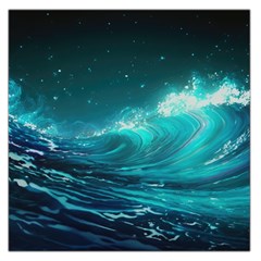 Tsunami Waves Ocean Sea Nautical Nature Water 7 Square Satin Scarf (36  X 36 )