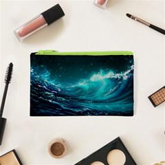 Tsunami Waves Ocean Sea Nautical Nature Water 7 Cosmetic Bag (xs) by Jancukart