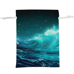 Tsunami Waves Ocean Sea Nautical Nature Water 7 Lightweight Drawstring Pouch (xl) by Jancukart