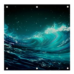 Tsunami Waves Ocean Sea Nautical Nature Water 7 Banner And Sign 4  X 4  by Jancukart