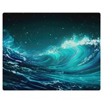 Tsunami Waves Ocean Sea Nautical Nature Water 7 Premium Plush Fleece Blanket (Medium) 60 x50  Blanket Front