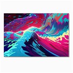 Tsunami Waves Ocean Sea Nautical Nature Water Blue Pink Postcard 4 x 6  (Pkg of 10) Front