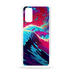 Tsunami Waves Ocean Sea Nautical Nature Water Blue Pink Samsung Galaxy S20 6 2 Inch Tpu Uv Case by Jancukart