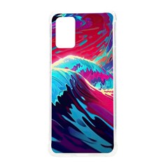 Tsunami Waves Ocean Sea Nautical Nature Water Blue Pink Samsung Galaxy S20plus 6 7 Inch Tpu Uv Case