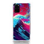 Tsunami Waves Ocean Sea Nautical Nature Water Blue Pink Samsung Galaxy S20Plus 6.7 Inch TPU UV Case Front