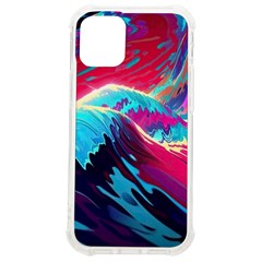 Tsunami Waves Ocean Sea Nautical Nature Water Blue Pink Iphone 12 Mini Tpu Uv Print Case	 by Jancukart