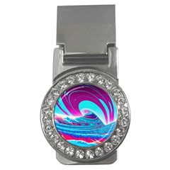 Tsunami Waves Ocean Sea Nautical Nature Water 3 Money Clips (cz) 