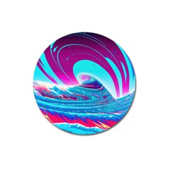 Tsunami Waves Ocean Sea Nautical Nature Water 3 Magnet 3  (round) by Jancukart