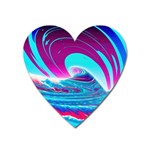 Tsunami Waves Ocean Sea Nautical Nature Water 3 Heart Magnet Front