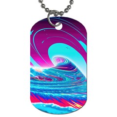 Tsunami Waves Ocean Sea Nautical Nature Water 3 Dog Tag (two Sides) by Jancukart