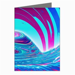 Tsunami Waves Ocean Sea Nautical Nature Water 3 Greeting Cards (pkg Of 8) by Jancukart