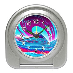 Tsunami Waves Ocean Sea Nautical Nature Water 3 Travel Alarm Clock