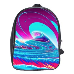 Tsunami Waves Ocean Sea Nautical Nature Water 3 School Bag (xl) by Jancukart