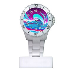 Tsunami Waves Ocean Sea Nautical Nature Water 3 Plastic Nurses Watch by Jancukart