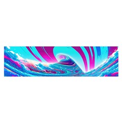 Tsunami Waves Ocean Sea Nautical Nature Water 3 Oblong Satin Scarf (16  X 60 )