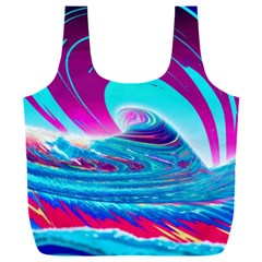 Tsunami Waves Ocean Sea Nautical Nature Water 3 Full Print Recycle Bag (xxxl) by Jancukart